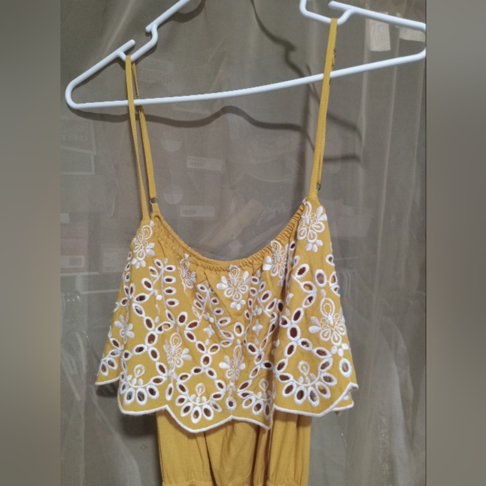 Yellow Embroidered Women's Dress